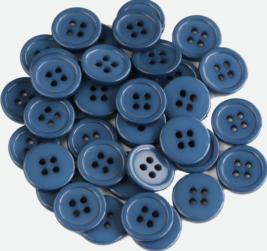 12pcs Sewing Buttons for Garments, DIY Crafts, Clothing Versatile Button for Shirts, Dresses, Jackets, Coats, and Decorative Projects Resin Buttons (Matte Blue)