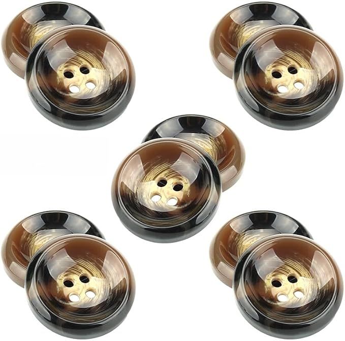 10PCS Resin Button 1.18 Inch Round Buttons Decorative Buttons for Clothing, Sewing, Crafts, DIY Sewing Accessories