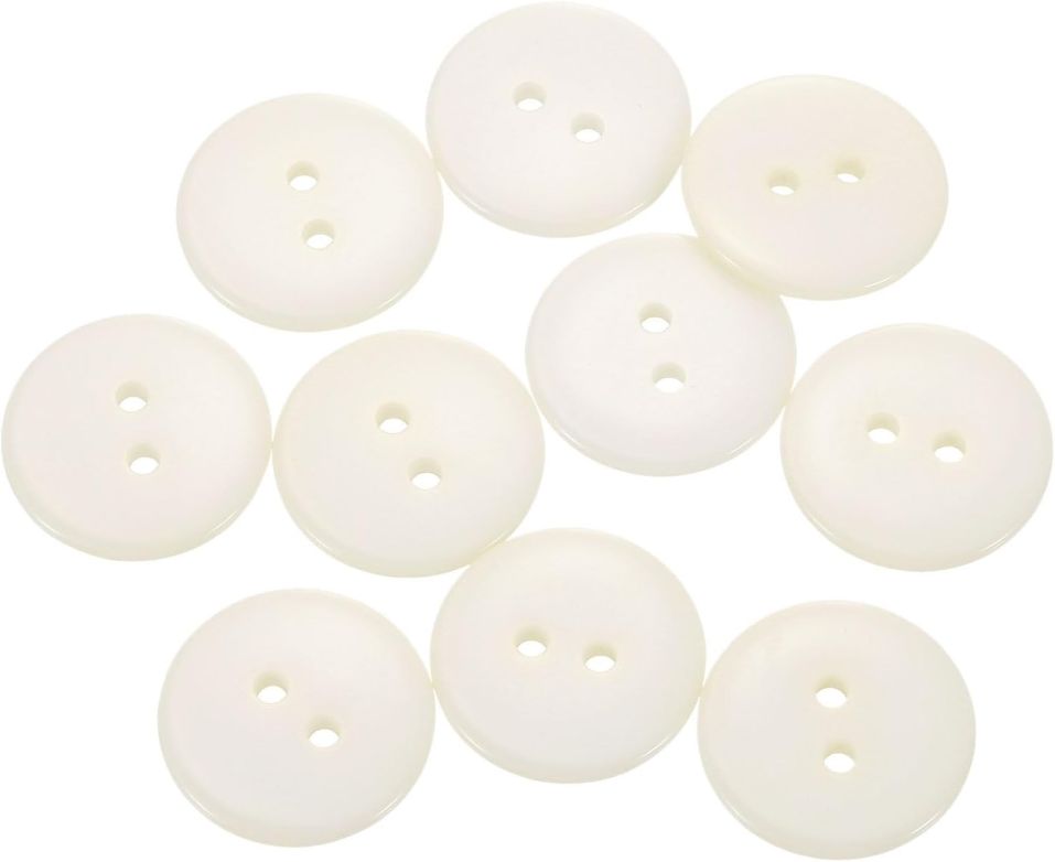 HARFINGTON 10pcs Resin Sewing Button, 20mm (3/4-inch) 2 Holes Round Craft Decorative Buttons for Coat, Clothes Holiday Decoration, Beige