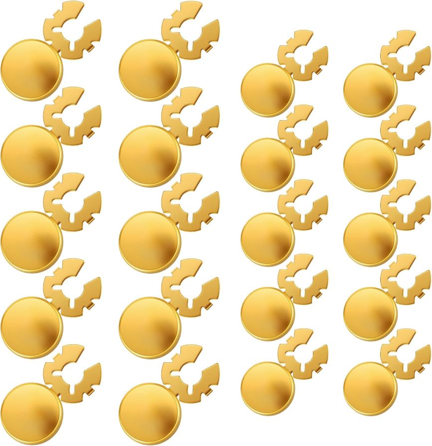 cobee 20 Pcs Button Covers for Shirts, Gold Round Cuff Button Cover Clip Formal Suit Buttons Covers Detachable Cufflink Findings for Men Women Blazer Jacket Clothing