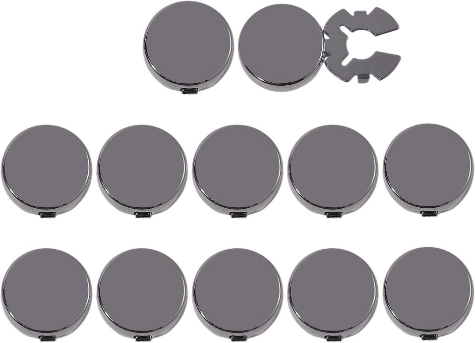GLOBLELAND 12 Pcs Black Button Covers for Men's Shirts 0.6 inch Classic Gunmetal Cufflinks Flat Round Brass Cuff Buttons for Apparel Wedding Banquet Ceremony Business Father's Day