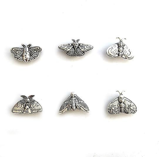 skull moth buttons cover death head moth cufflinks butterfly brooch insect lapel pin men suit accessories Halloween shirt jewelry clip
